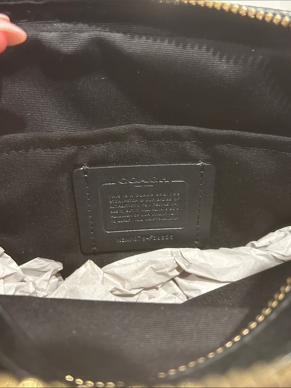 Coach Black Pebbled Leather Crossbody with Gold-Tone Hardware NWT - Picture 6 of 10